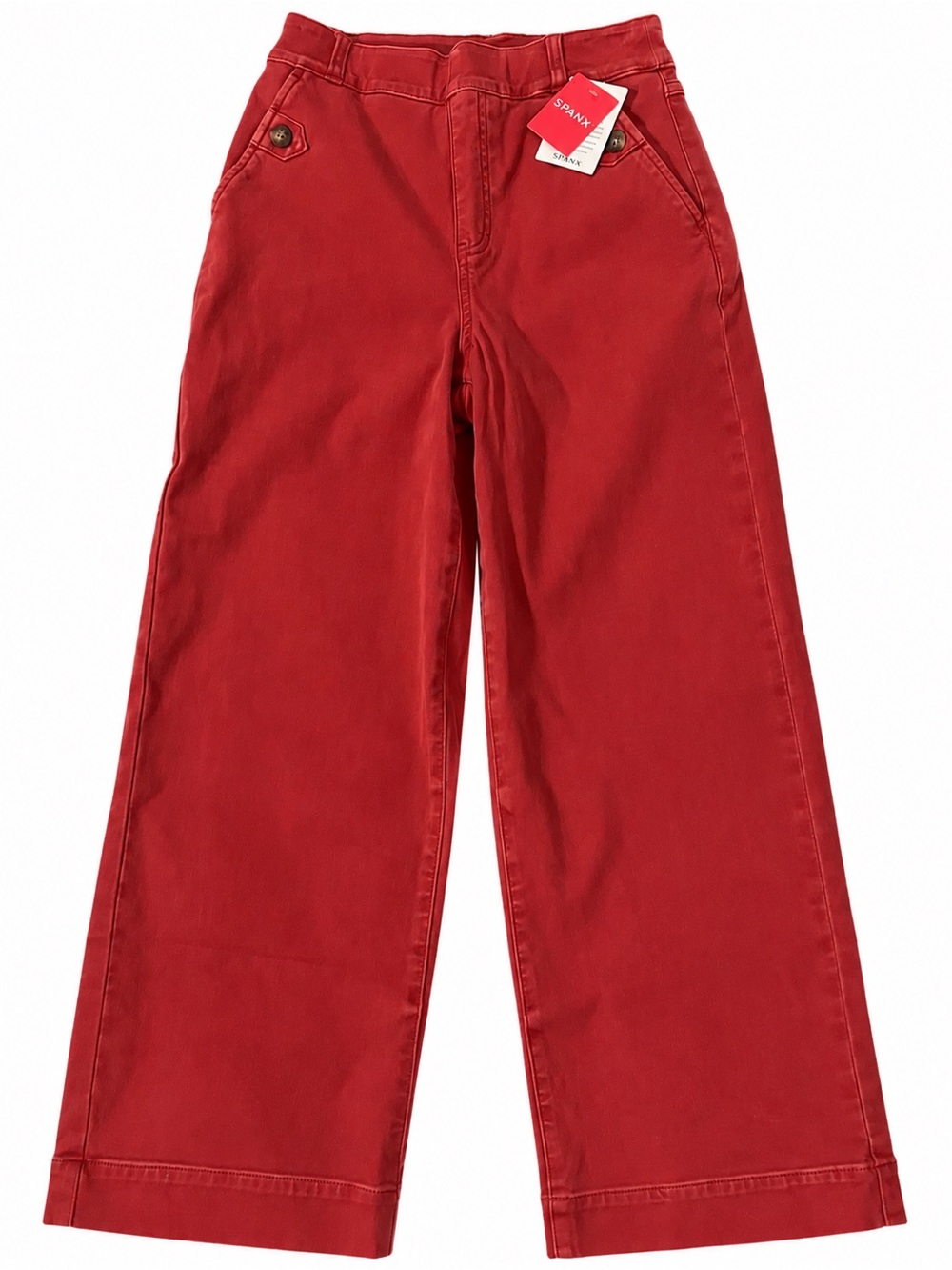 SPANX Stretch twill cropped wide leg in wild rose size S